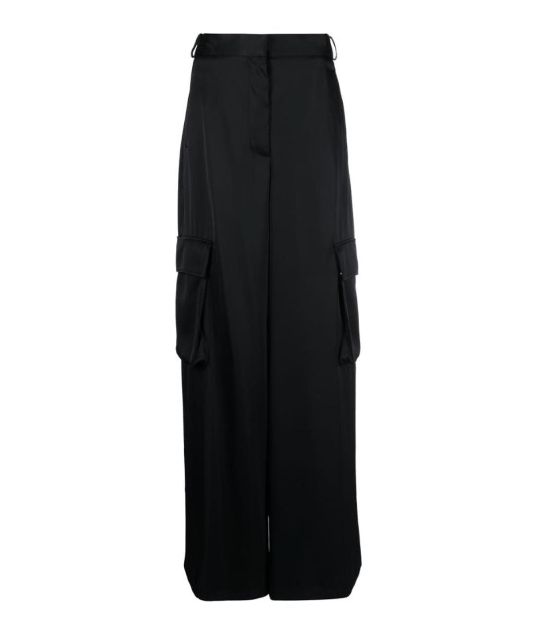 VERSACE Черные вискозные прямые брюки, фото 1