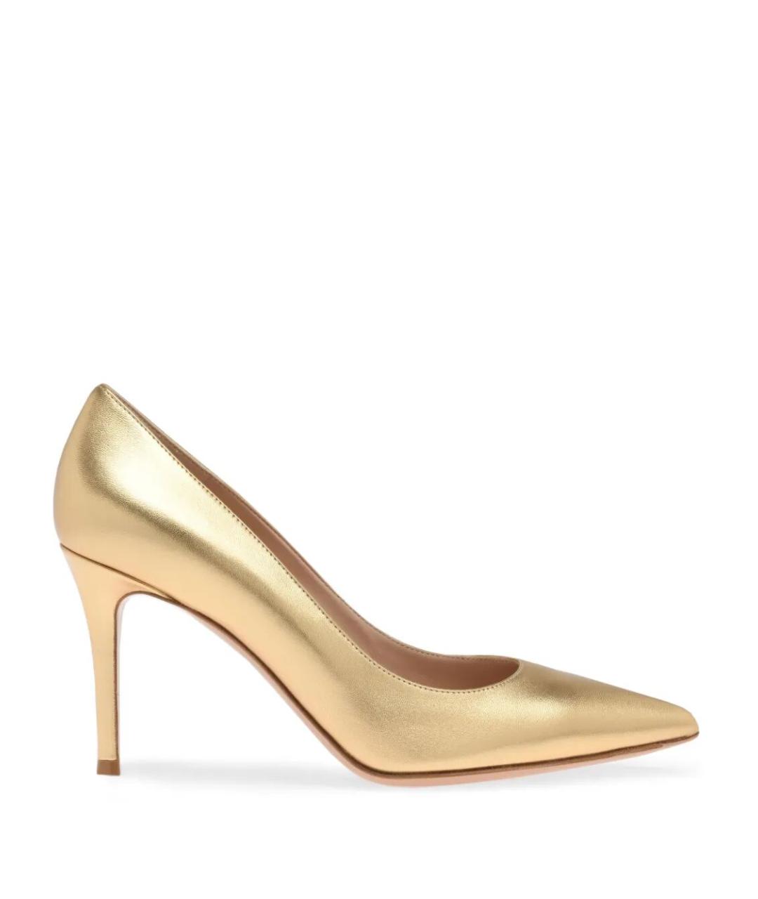 GIANVITO ROSSI Золотые кожаные туфли, фото 1