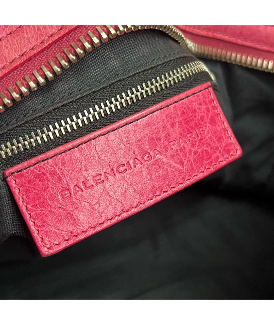 BALENCIAGA Розовая кожаная сумка с короткими ручками, фото 5