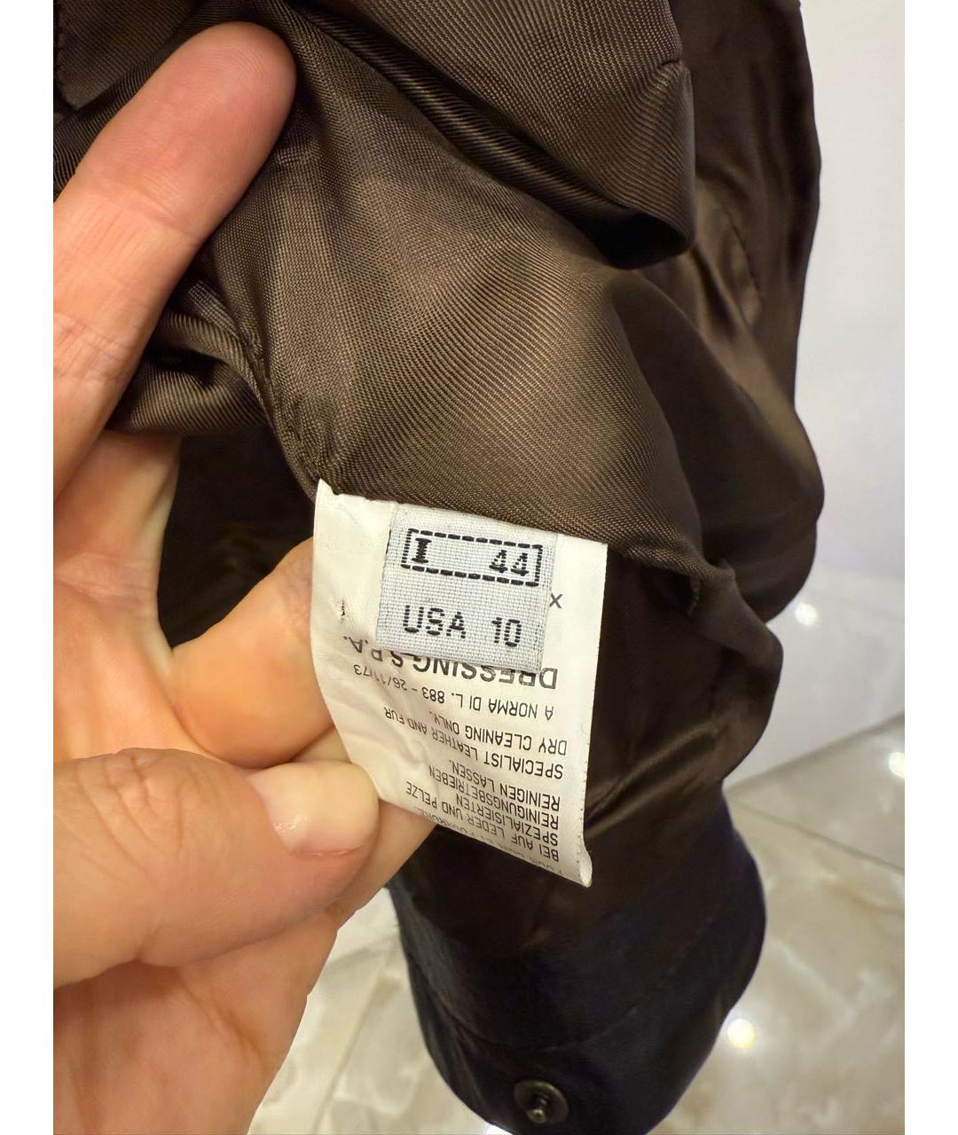 ERMANNO SCERVINO Коричневая кожаная куртка, фото 7
