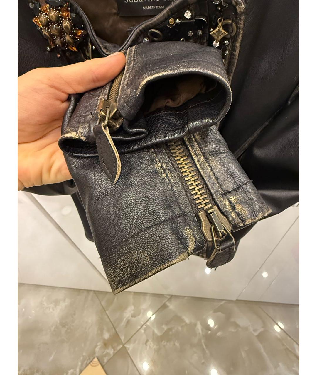 ERMANNO SCERVINO Коричневая кожаная куртка, фото 3