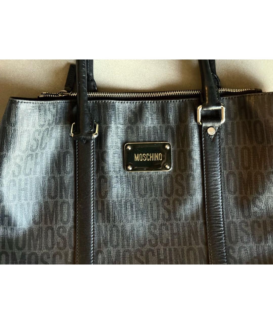 MOSCHINO Антрацитовая сумка тоут из искусственной кожи, фото 5