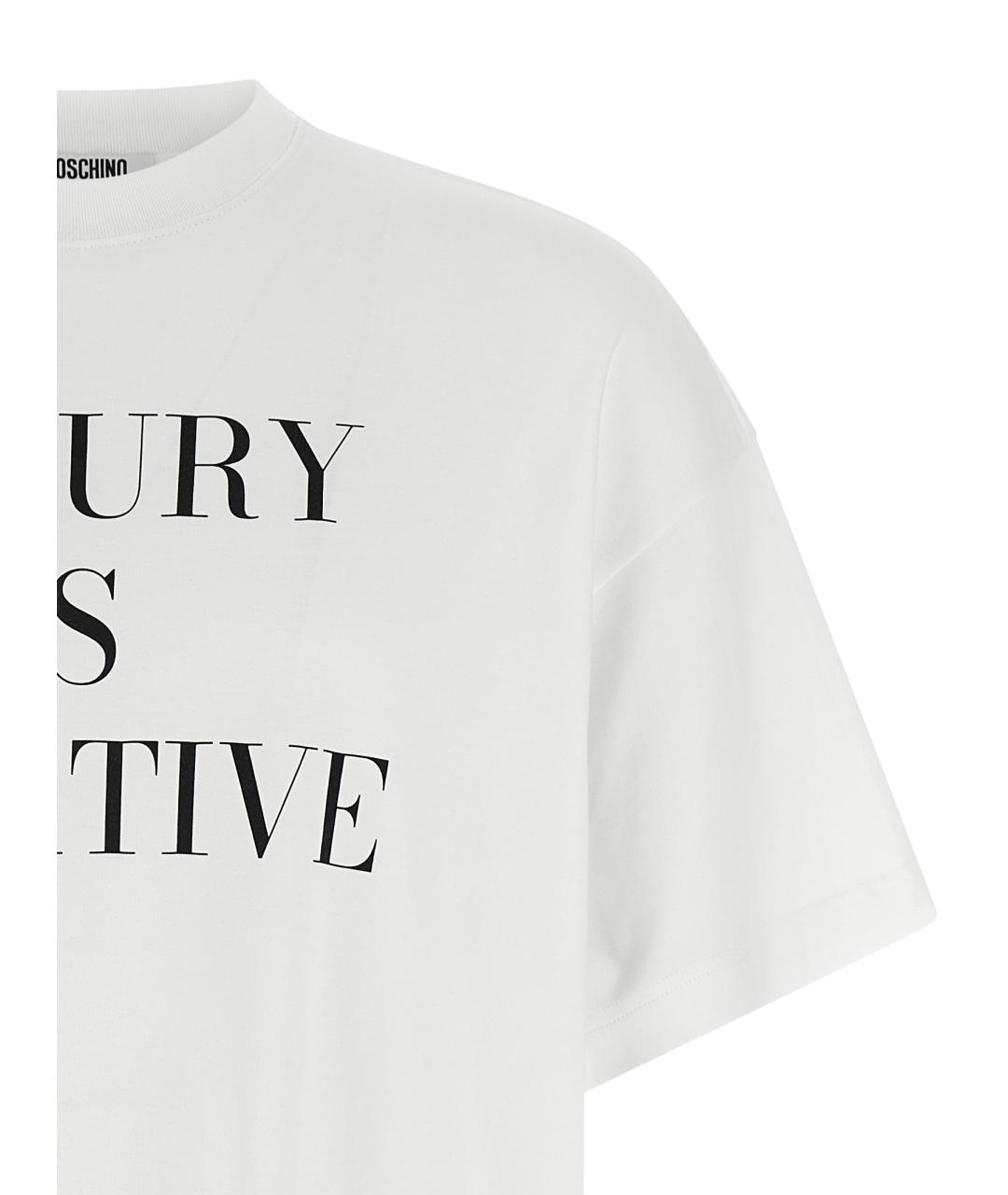MOSCHINO Белая хлопковая футболка, фото 3