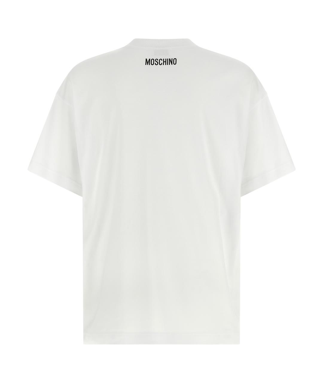 MOSCHINO Белая хлопковая футболка, фото 2