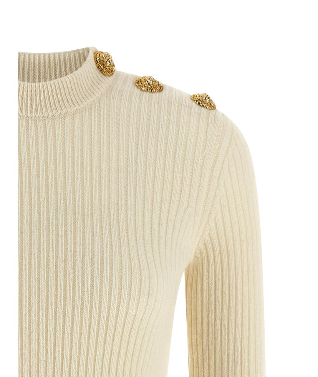 BALMAIN Белый кашемировый джемпер / свитер, фото 3