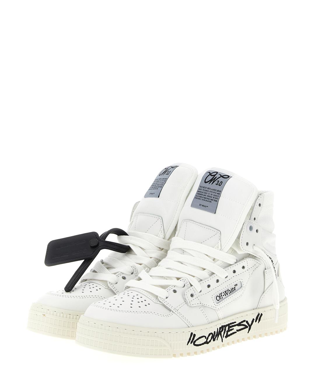 OFF-WHITE Белые кожаные кроссовки, фото 2