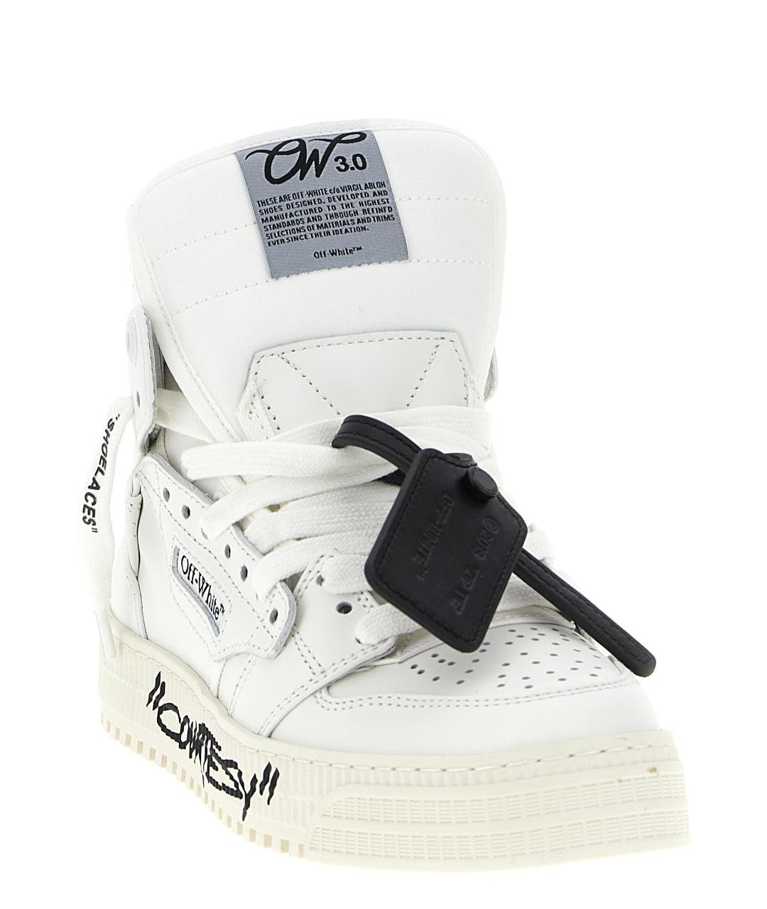 OFF-WHITE Белые кожаные кроссовки, фото 3