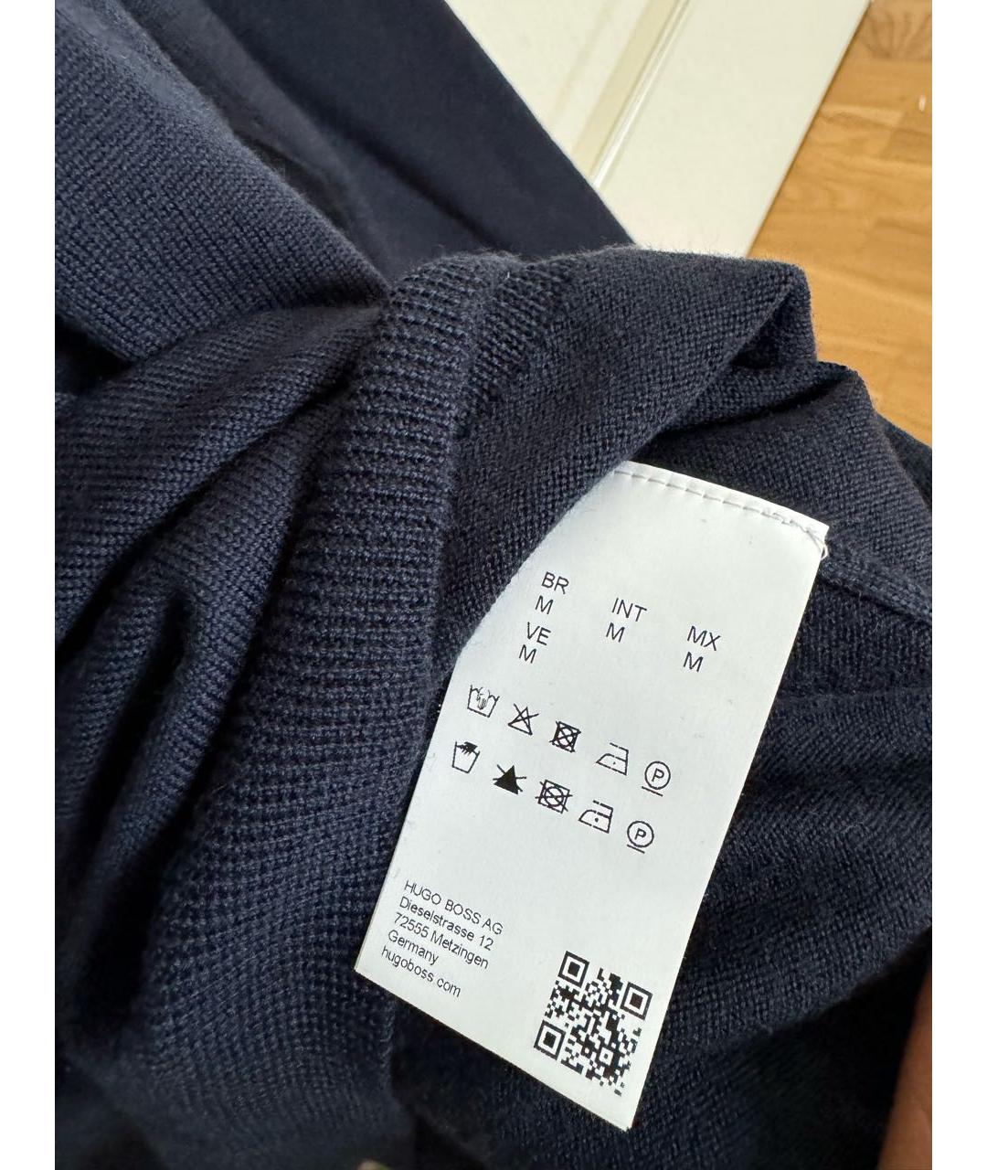 HUGO BOSS Темно-синяя шерстяная водолазка, фото 3