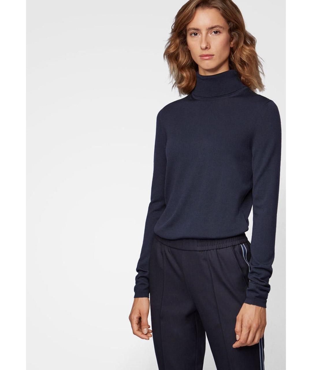 HUGO BOSS Темно-синяя шерстяная водолазка, фото 6