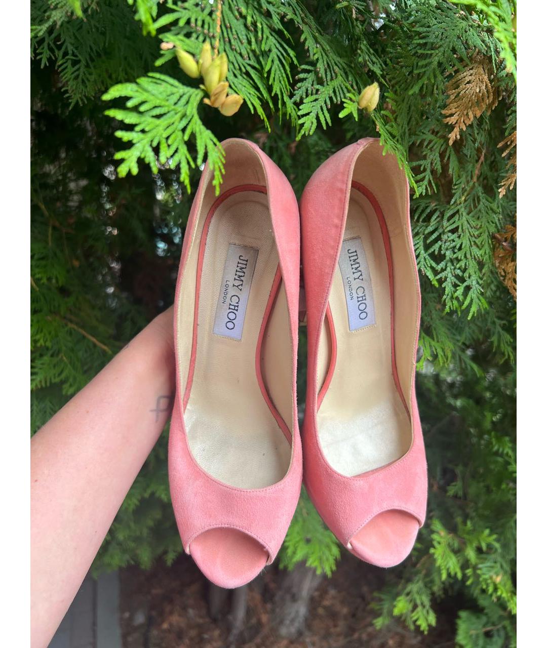 JIMMY CHOO Коралловые замшевые туфли, фото 2