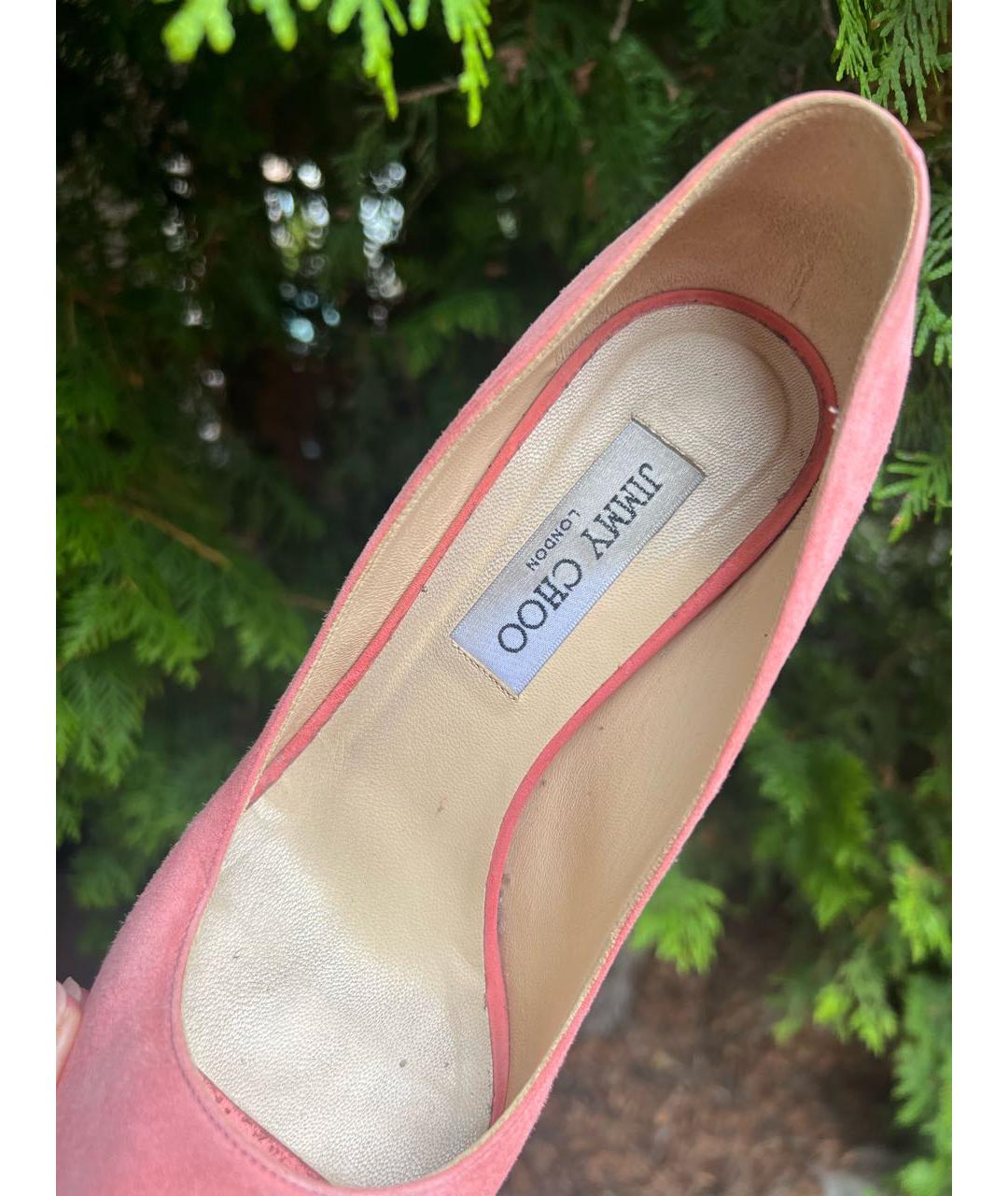 JIMMY CHOO Коралловые замшевые туфли, фото 6