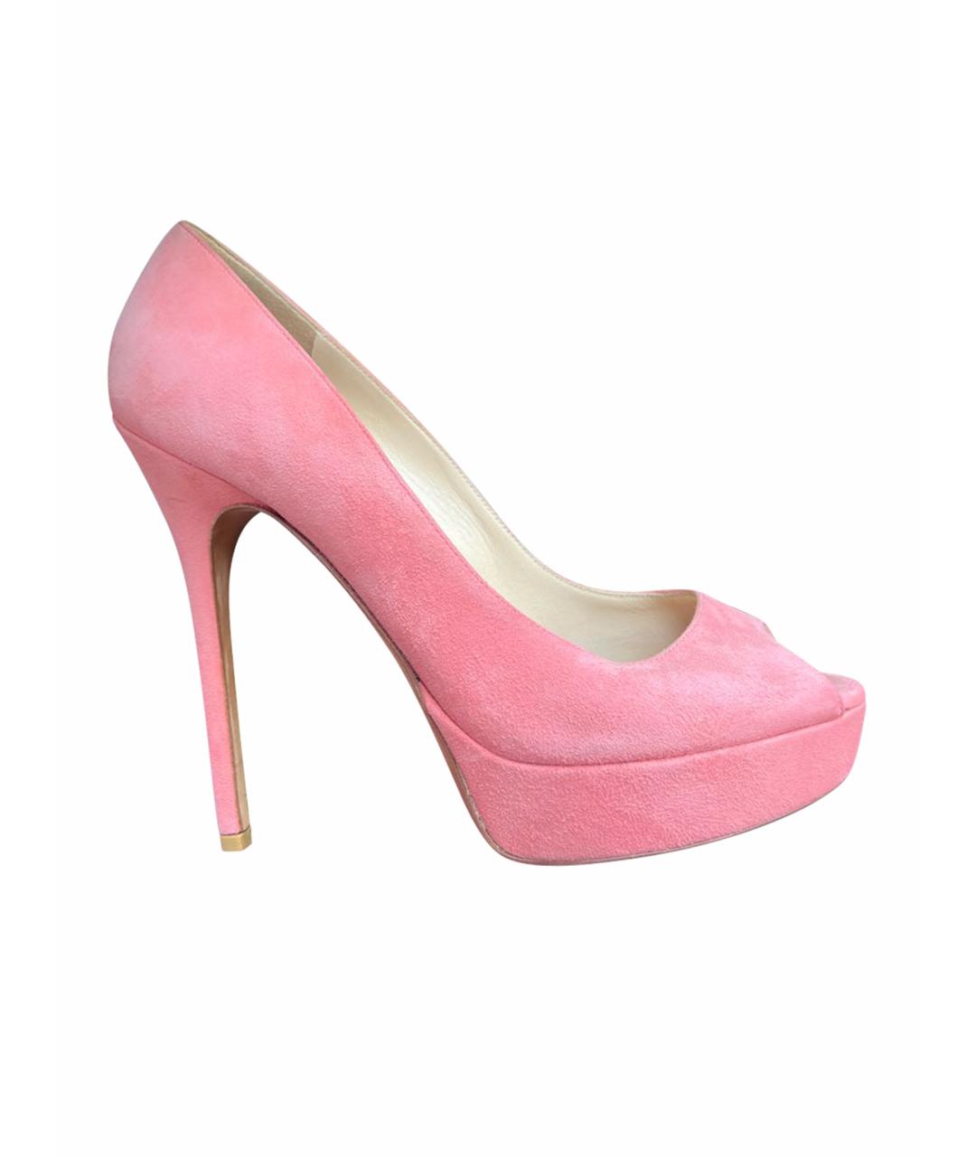 JIMMY CHOO Коралловые замшевые туфли, фото 1