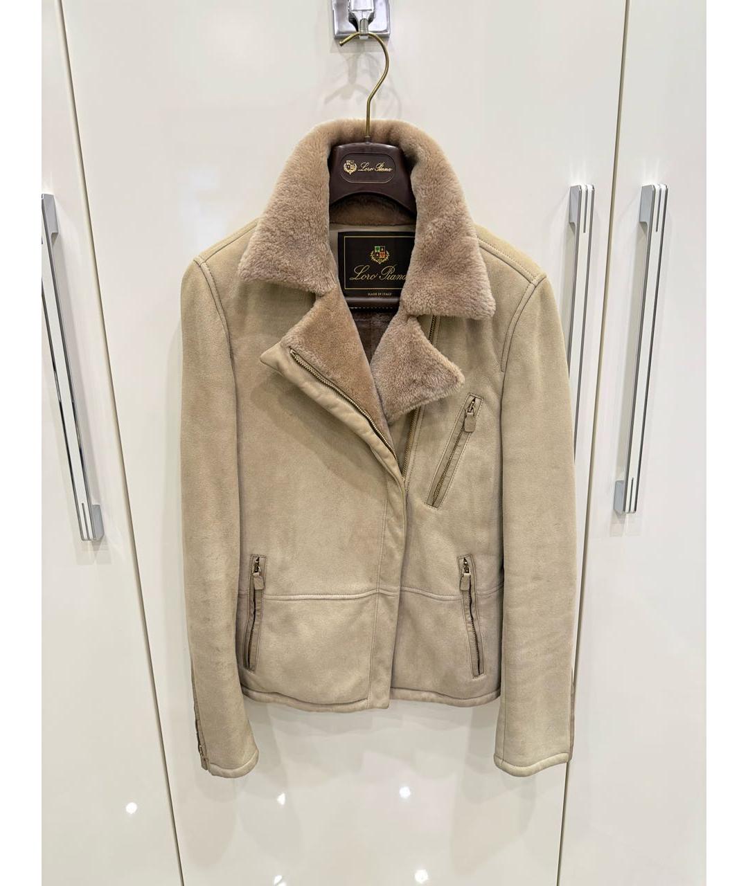 LORO PIANA Бежевая меховая дубленка, фото 8