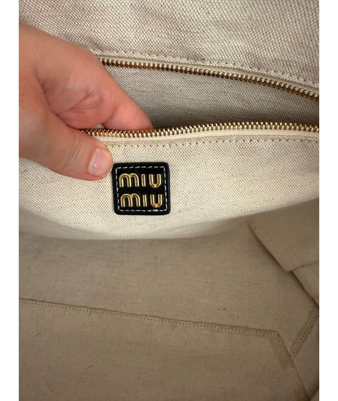 MIU MIU Черная кожаная сумка тоут, фото 3