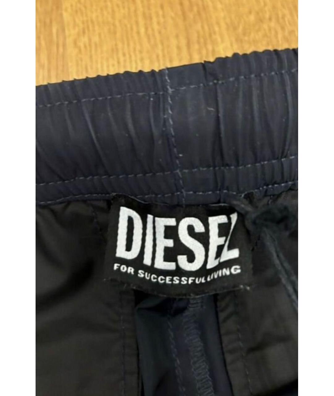 DIESEL Темно-синие полиэстеровые повседневные брюки, фото 6