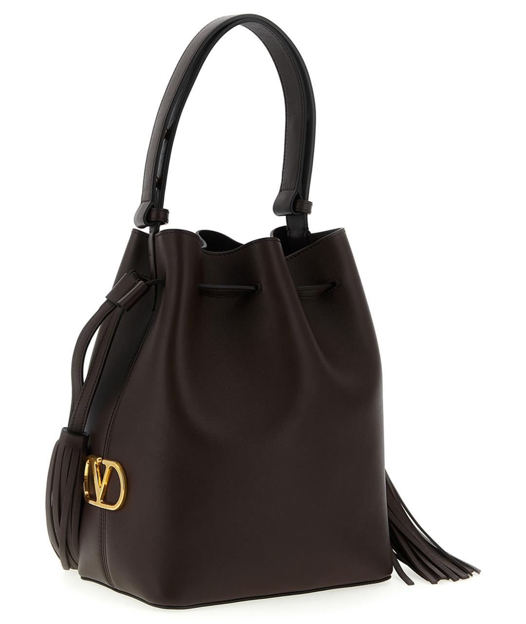 VALENTINO Коричневая кожаная сумка через плечо, фото 2