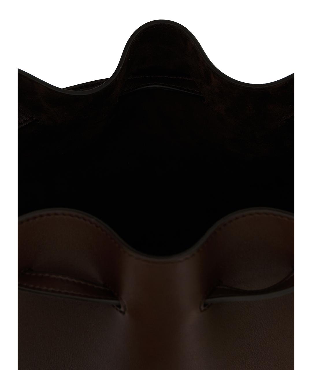 VALENTINO Коричневая кожаная сумка через плечо, фото 4