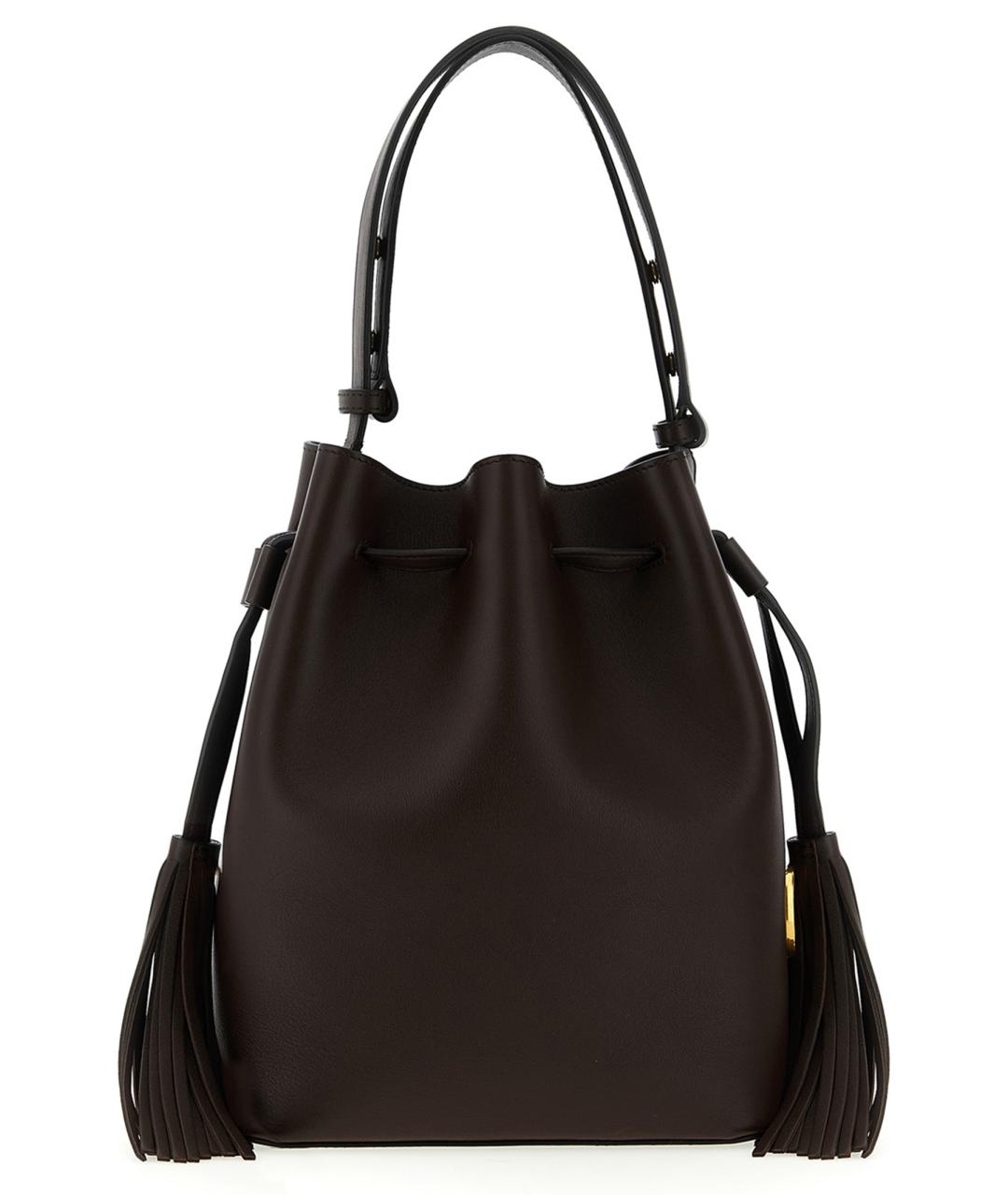 VALENTINO Коричневая кожаная сумка через плечо, фото 1