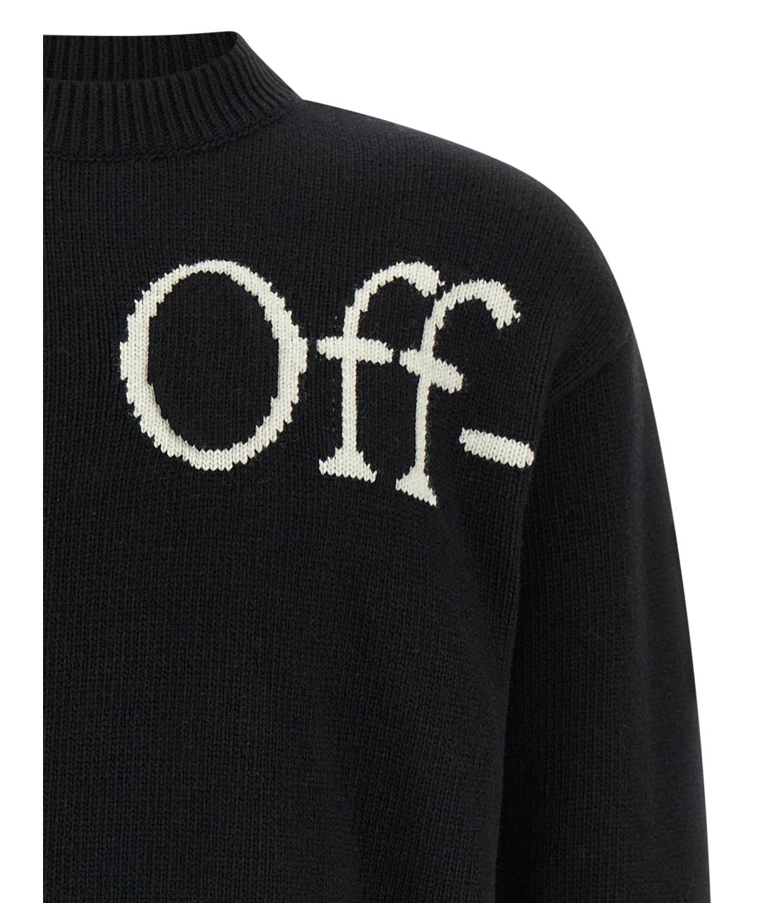 OFF-WHITE Черный шерстяной джемпер / свитер, фото 3