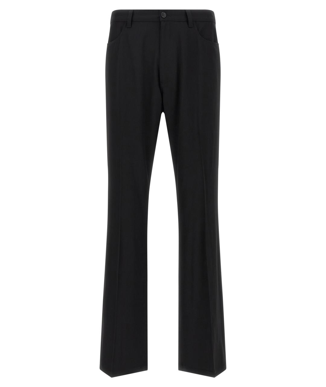 BALENCIAGA Черные шерстяные повседневные брюки, фото 1