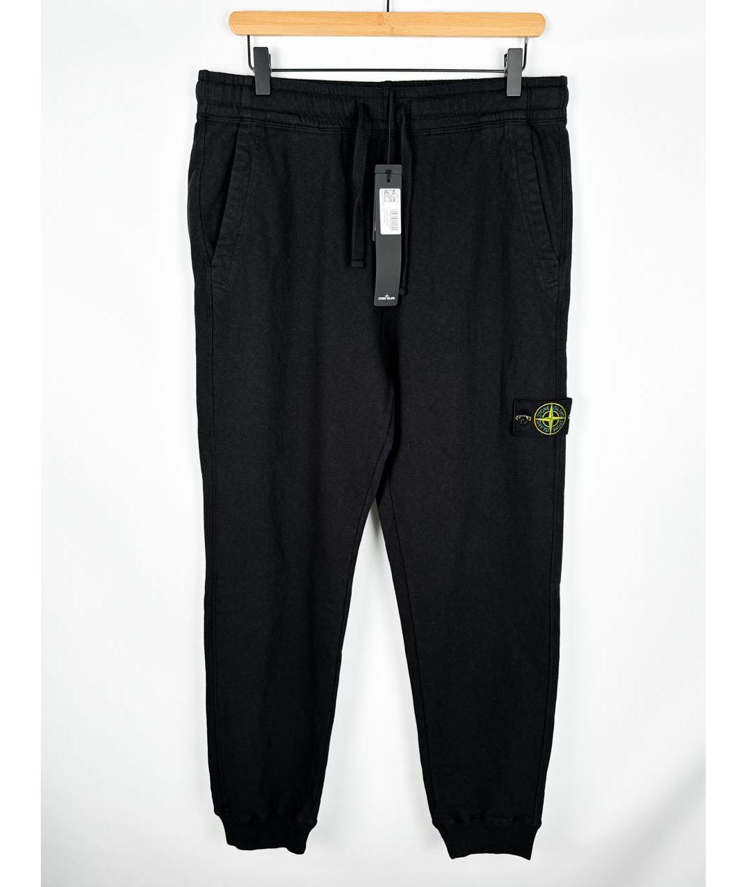 STONE ISLAND Черные хлопковые повседневные брюки, фото 9
