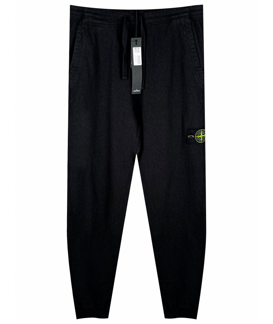 STONE ISLAND Черные хлопковые повседневные брюки, фото 1