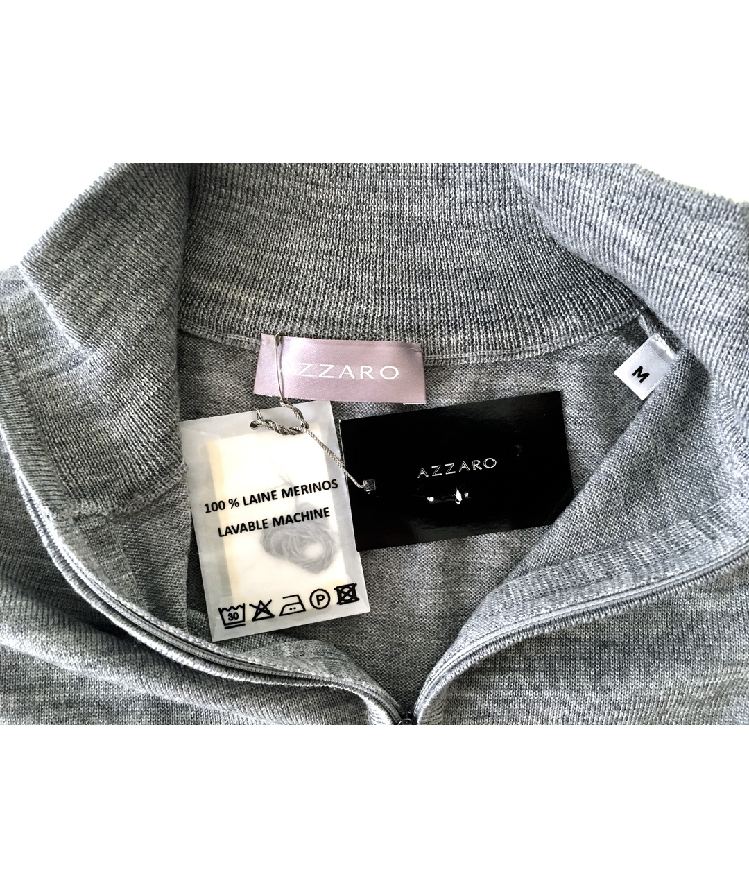AZZARO Серый шерстяной джемпер / свитер, фото 4