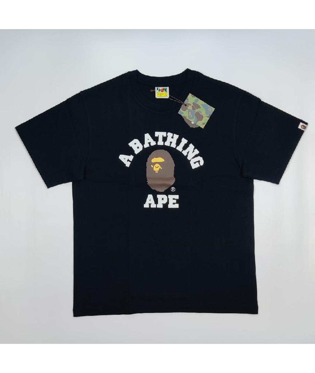 A BATHING APE Черная хлопковая футболка, фото 10