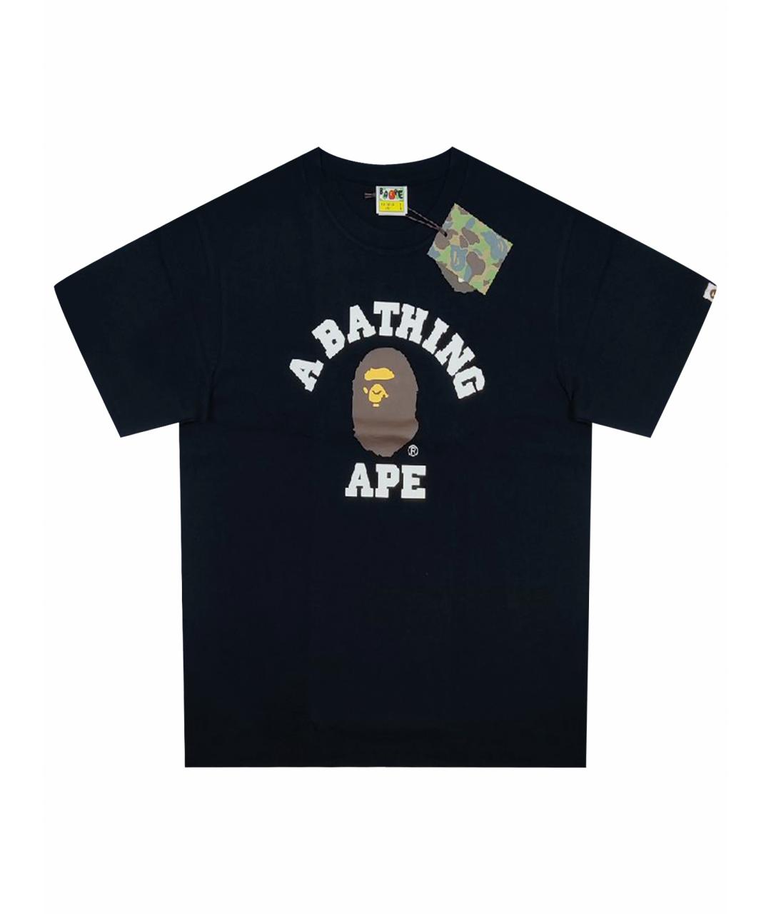 A BATHING APE Черная хлопковая футболка, фото 1