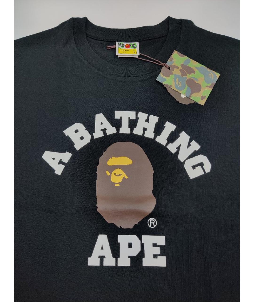 A BATHING APE Черная хлопковая футболка, фото 3