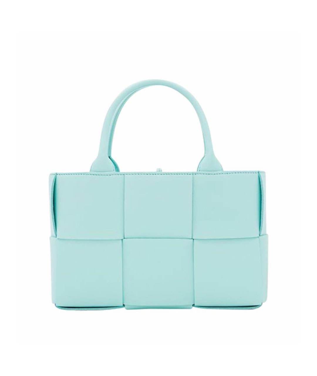BOTTEGA VENETA Бирюзовая кожаная сумка тоут, фото 1