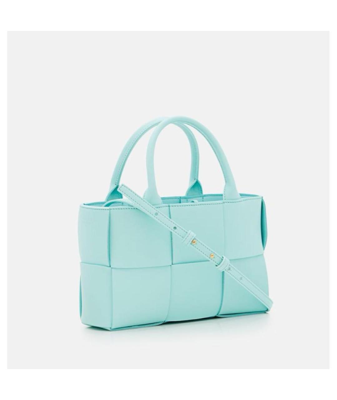 BOTTEGA VENETA Бирюзовая кожаная сумка тоут, фото 2