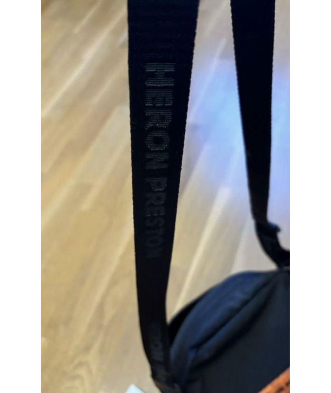 HERON PRESTON Черная синтетическая сумка на плечо, фото 3