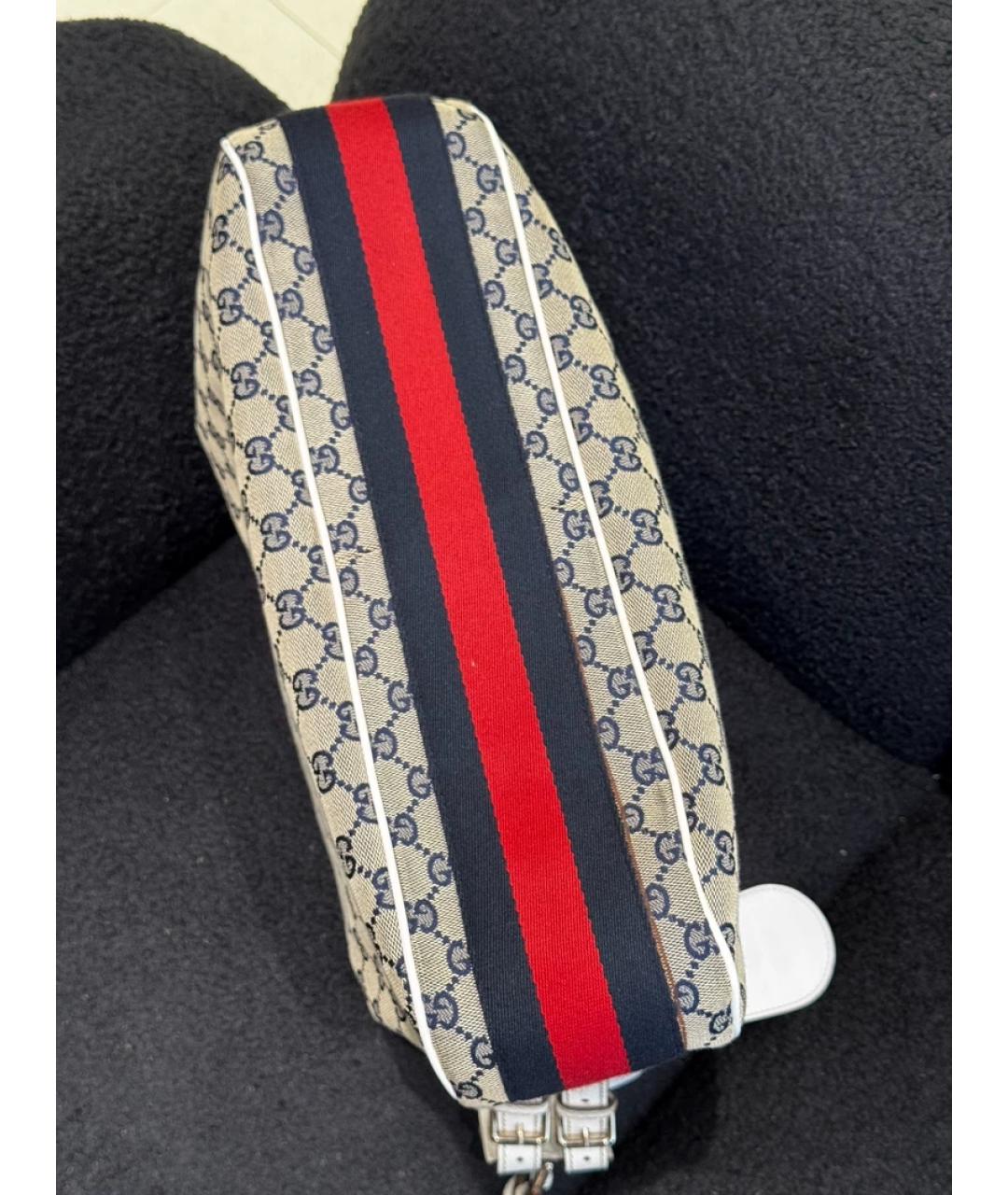GUCCI Бежевая тканевая сумка с короткими ручками, фото 6