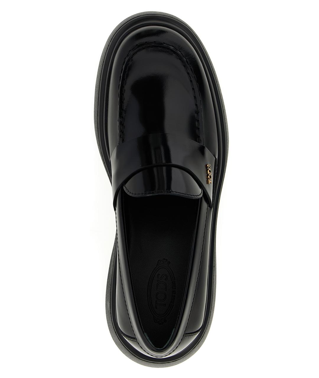 TOD'S Черные кожаные лоферы, фото 4