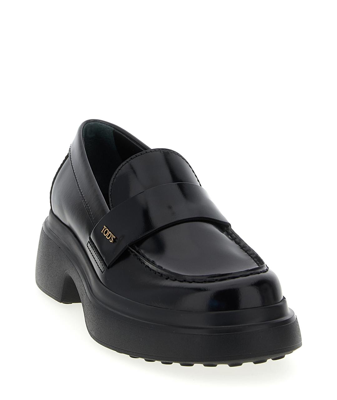 TOD'S Черные кожаные лоферы, фото 2