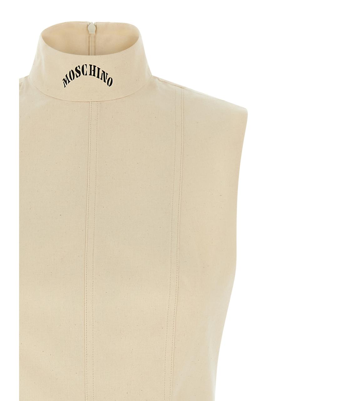 MOSCHINO Бежевое хлопковое платье, фото 3