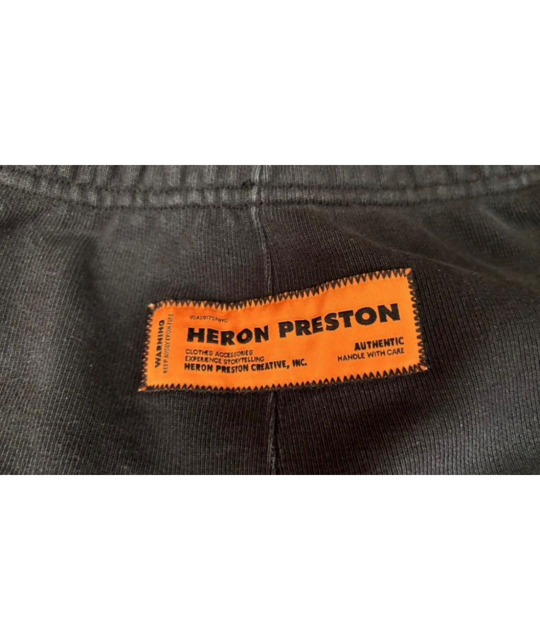 HERON PRESTON Черные хлопковые повседневные брюки, фото 3