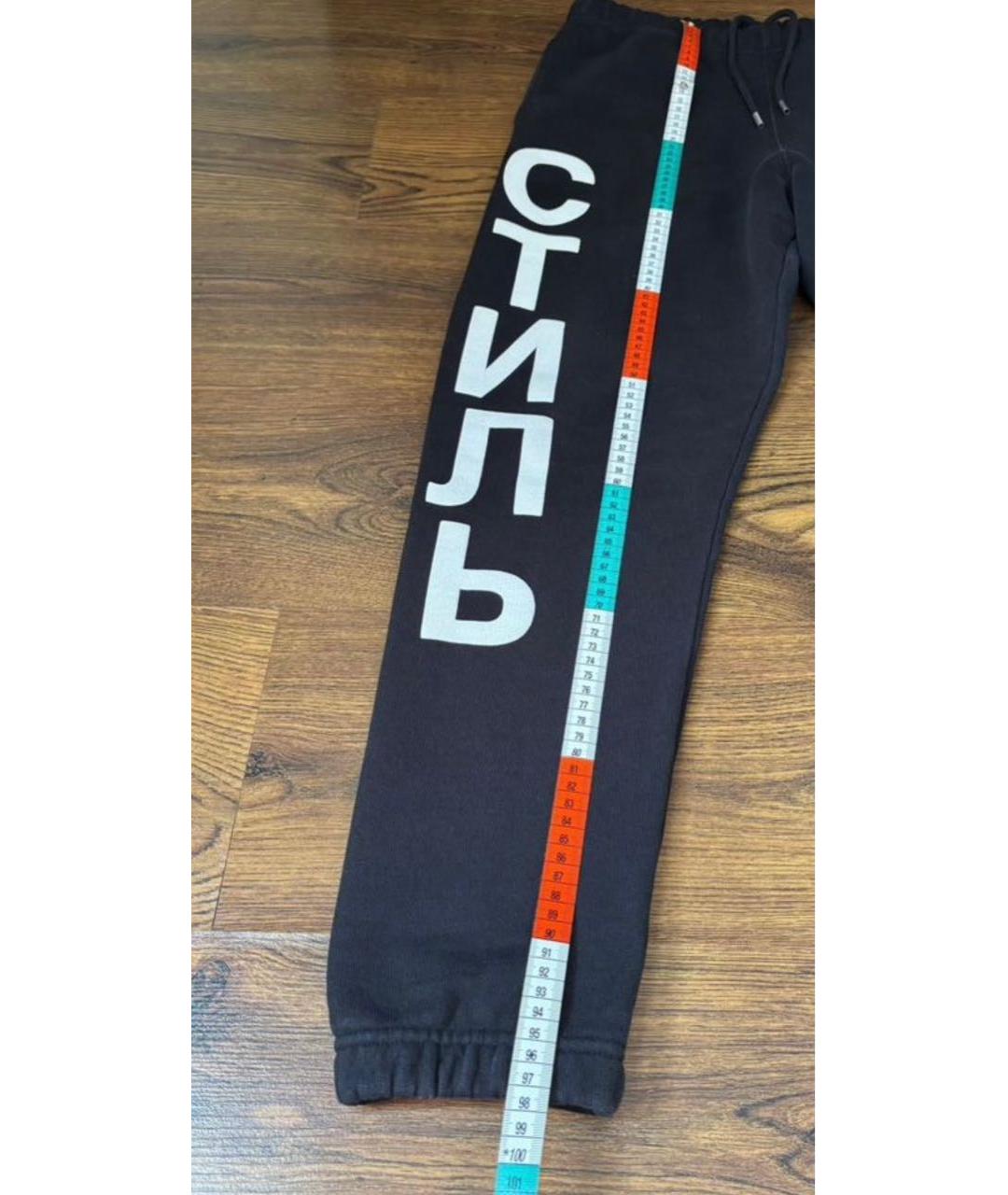 HERON PRESTON Черные хлопковые повседневные брюки, фото 8