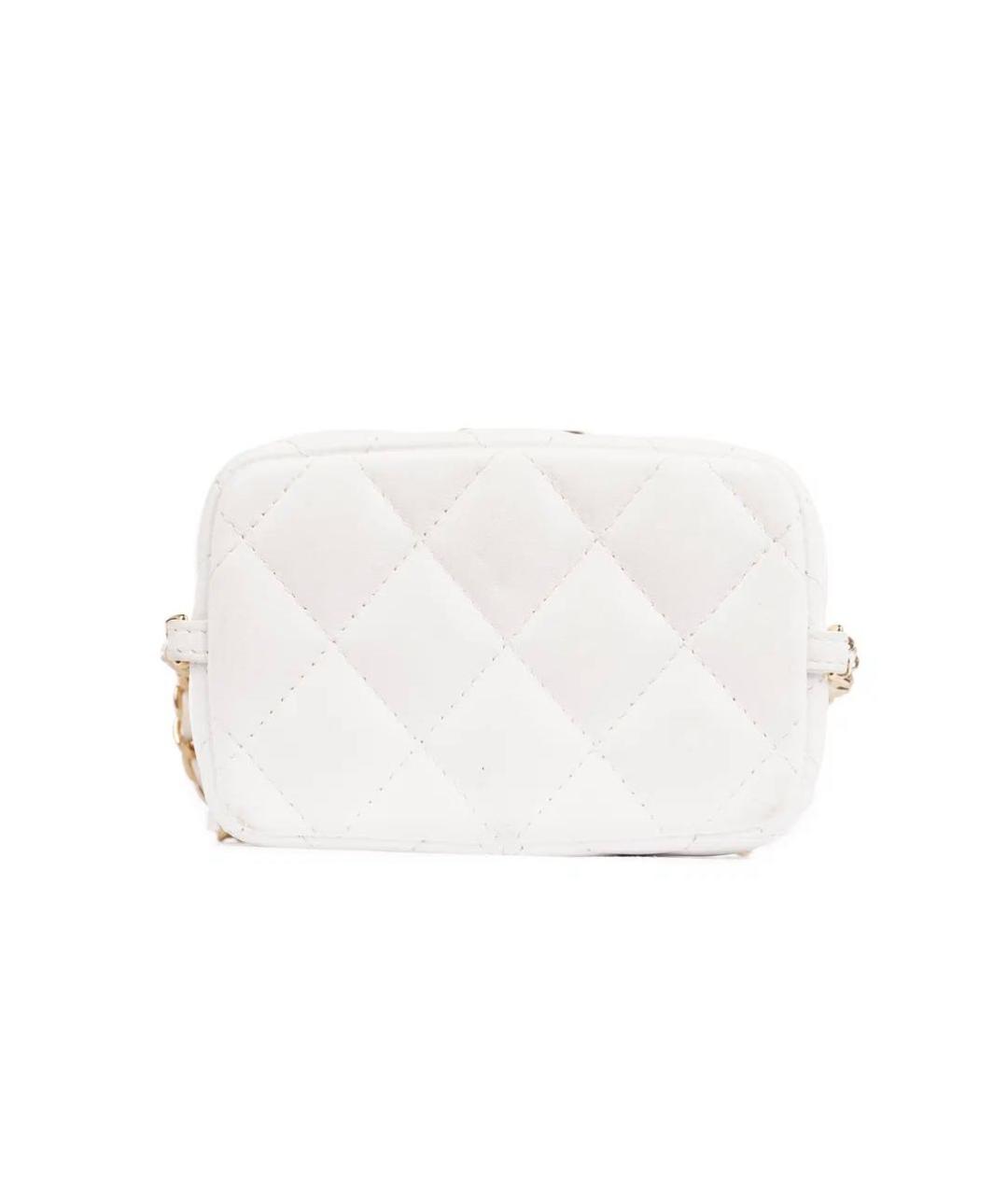 CHANEL Белая кожаная сумка через плечо, фото 6