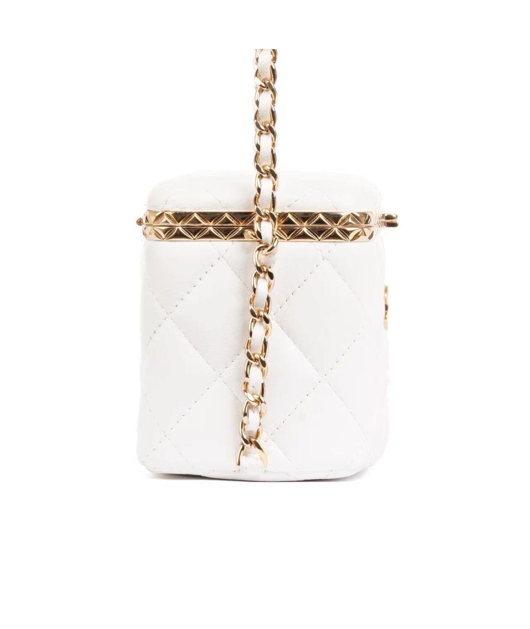 CHANEL Белая кожаная сумка через плечо, фото 3