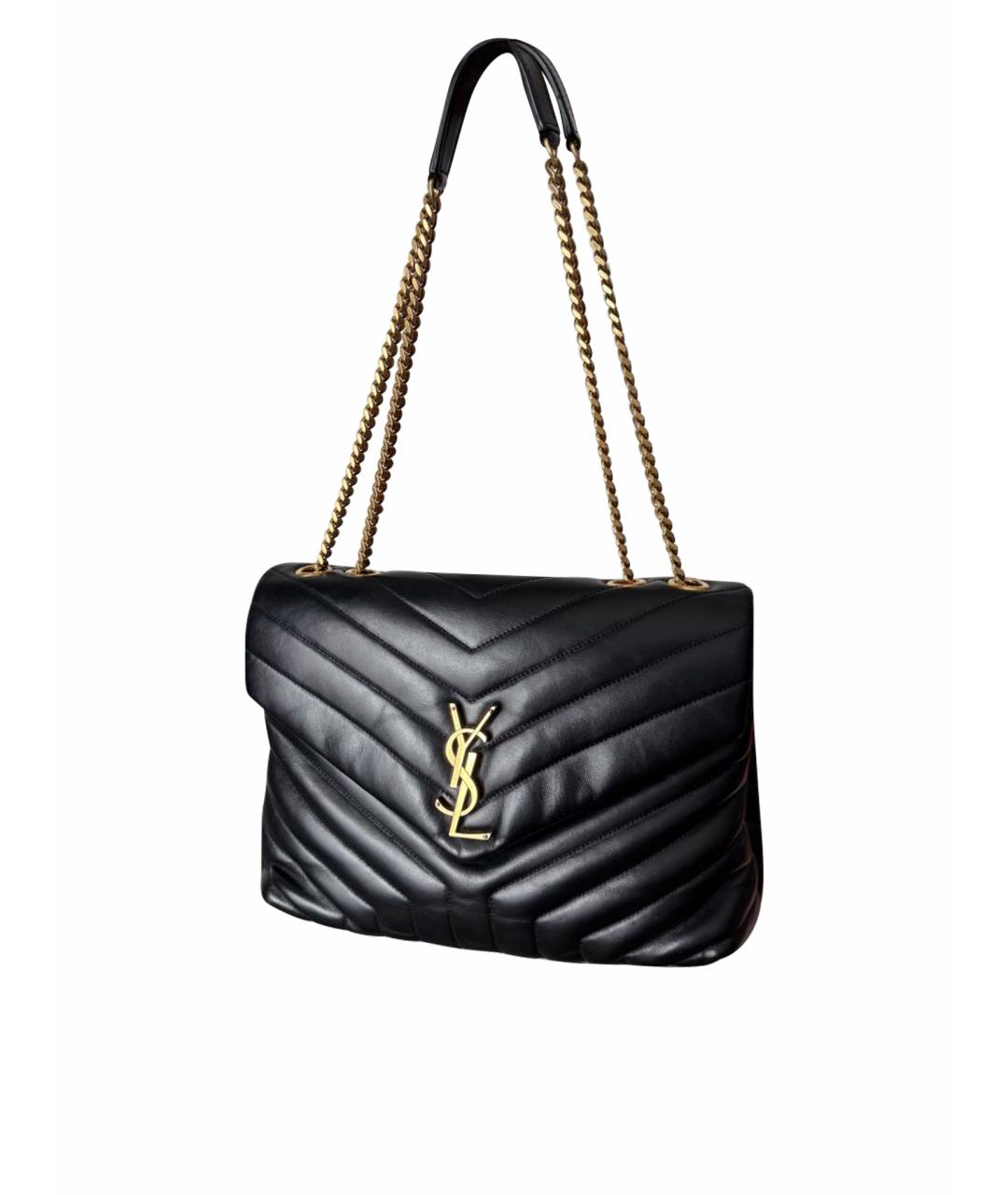 SAINT LAURENT Черная кожаная сумка через плечо, фото 1