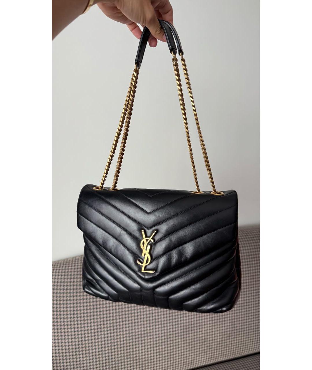 SAINT LAURENT Черная кожаная сумка через плечо, фото 9