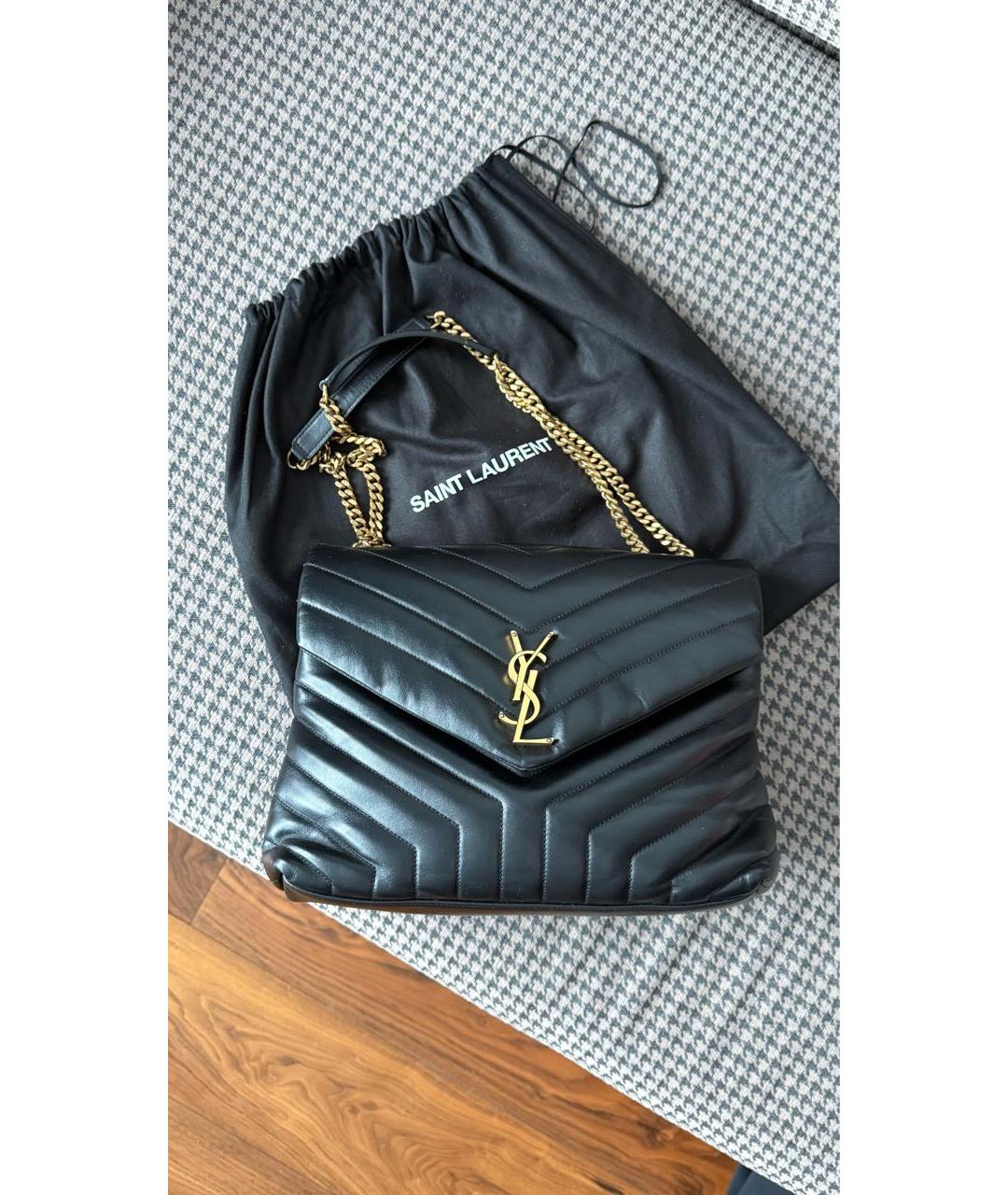 SAINT LAURENT Черная кожаная сумка через плечо, фото 5