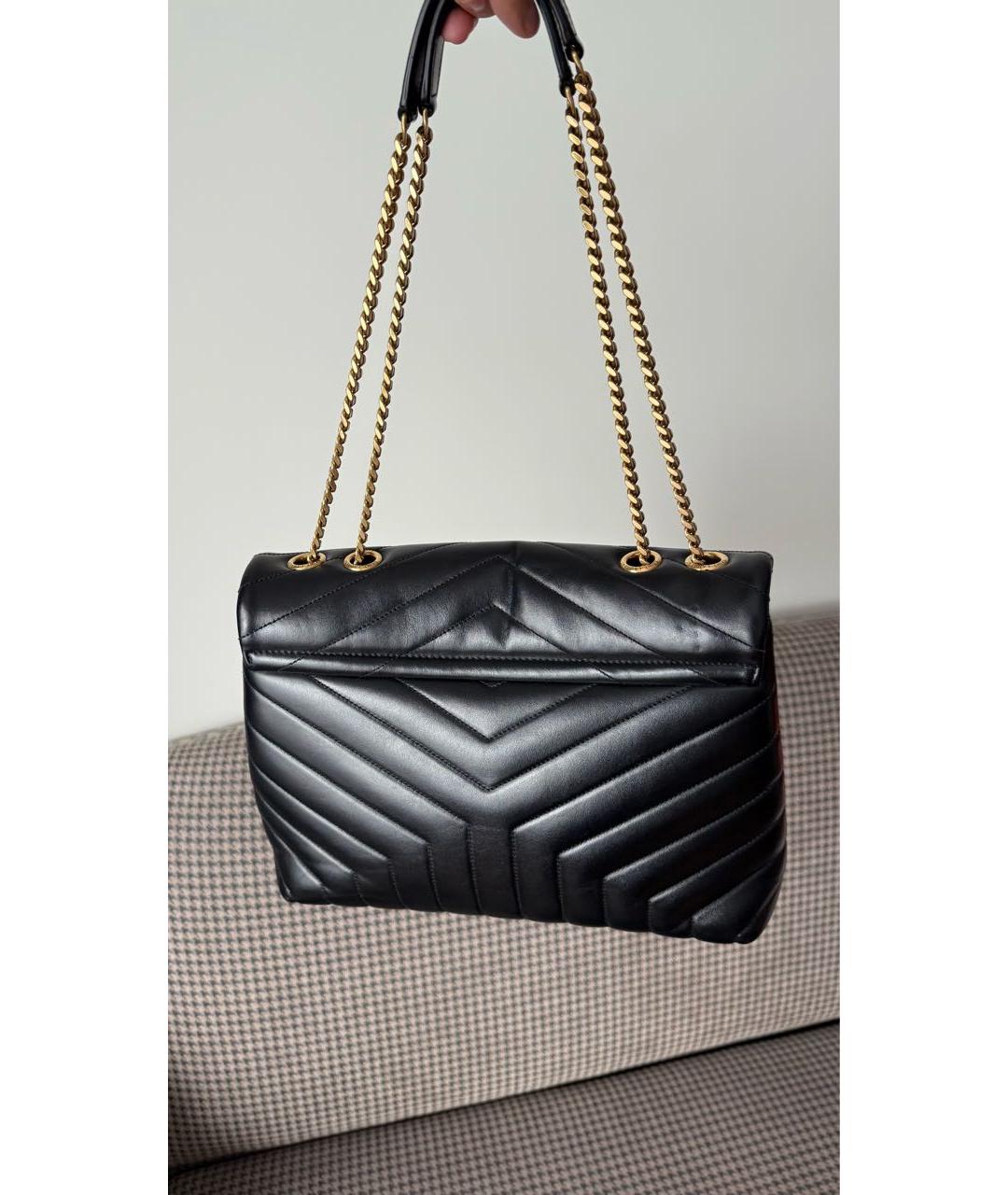 SAINT LAURENT Черная кожаная сумка через плечо, фото 3