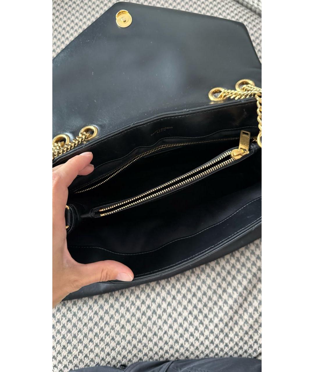 SAINT LAURENT Черная кожаная сумка через плечо, фото 4