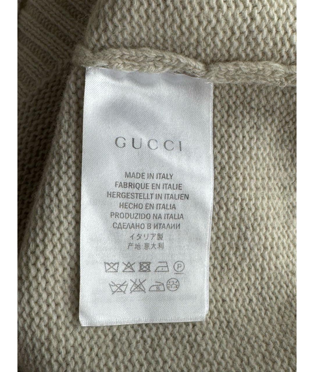 GUCCI Бежевый шерстяной джемпер / свитер, фото 7