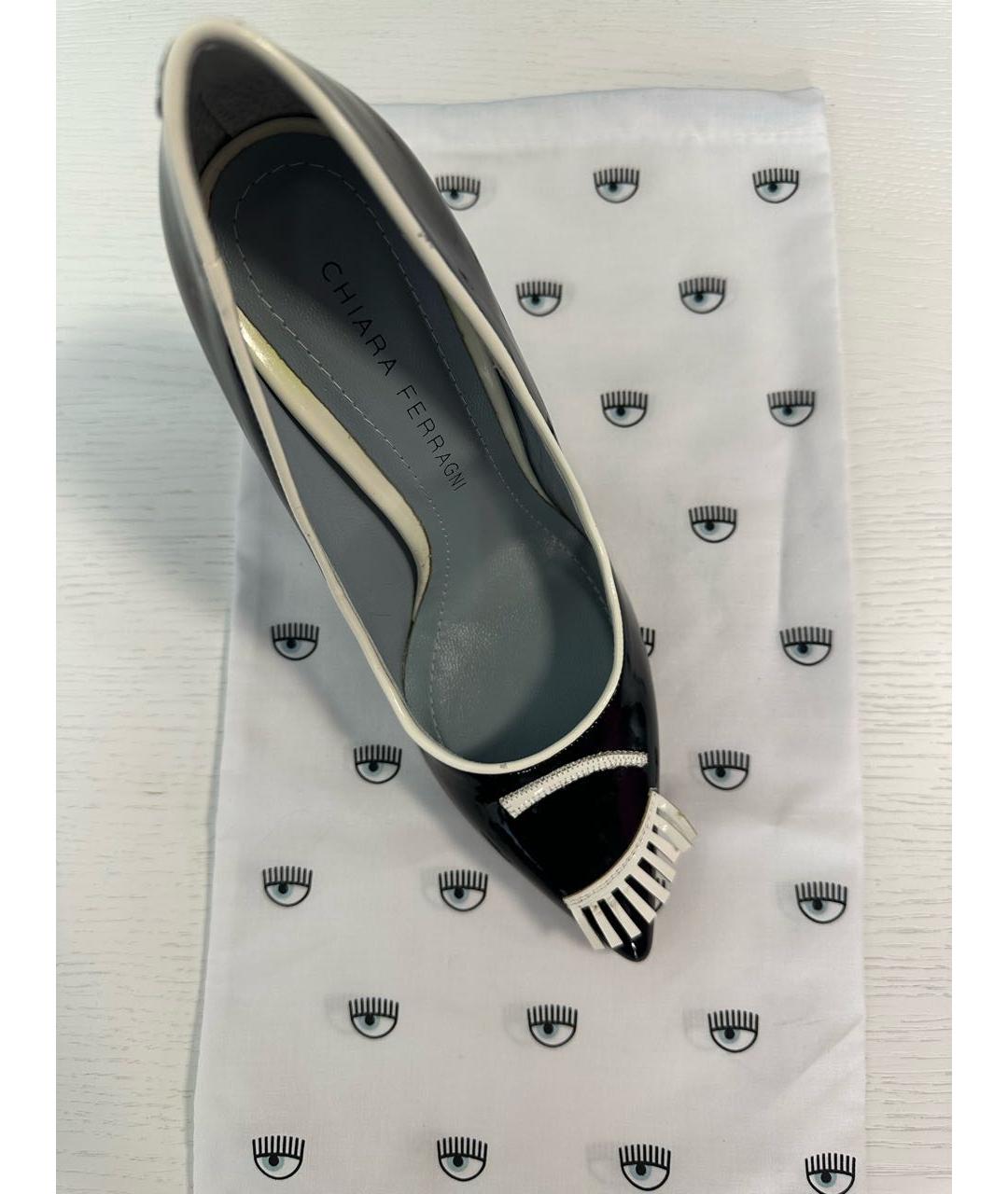 CHIARA FERRAGNI Черные туфли из лакированной кожи, фото 5