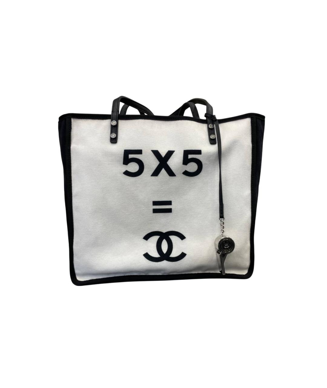 CHANEL Белая тканевая сумка тоут, фото 1