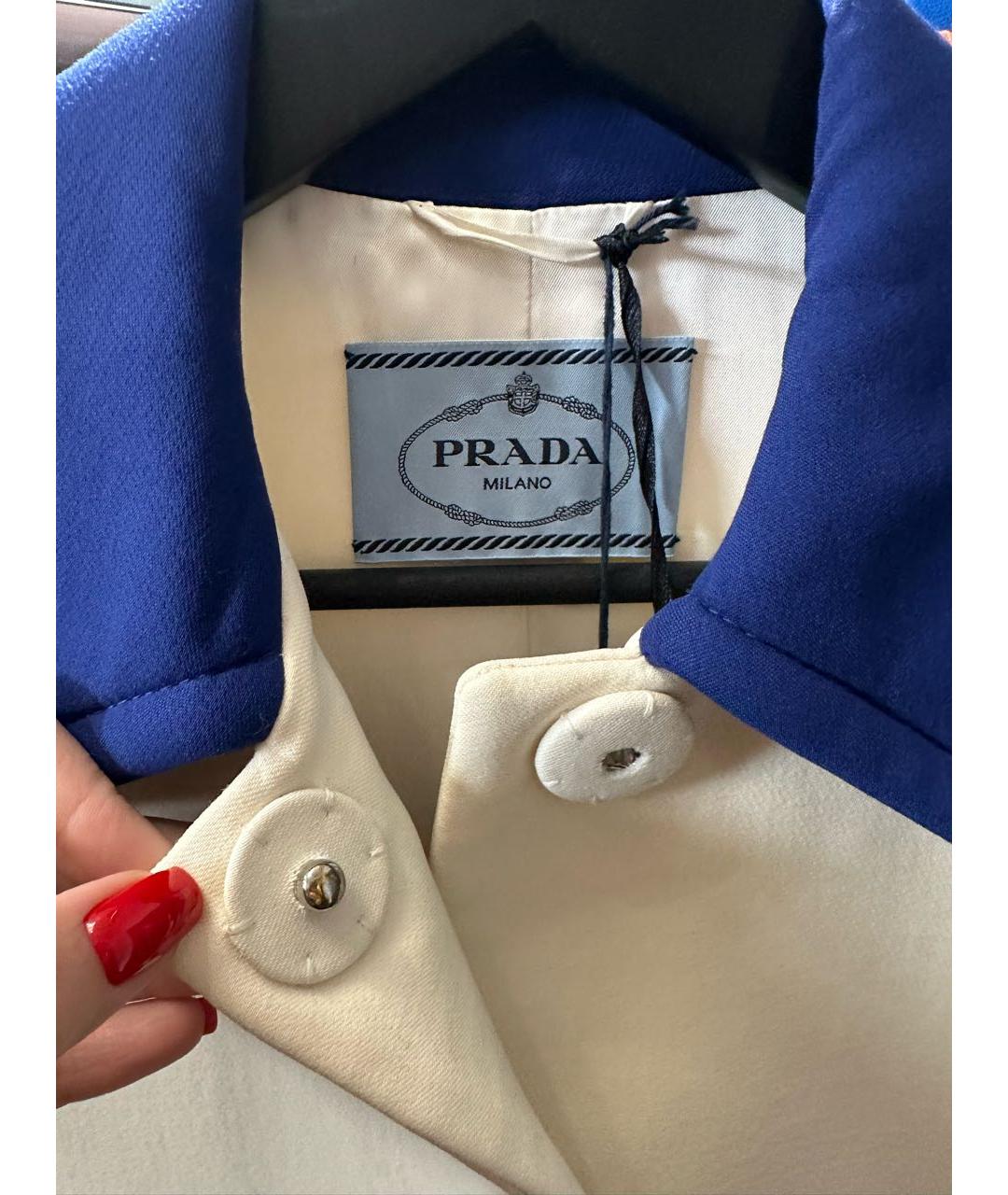 PRADA Белое вискозное пальто, фото 3